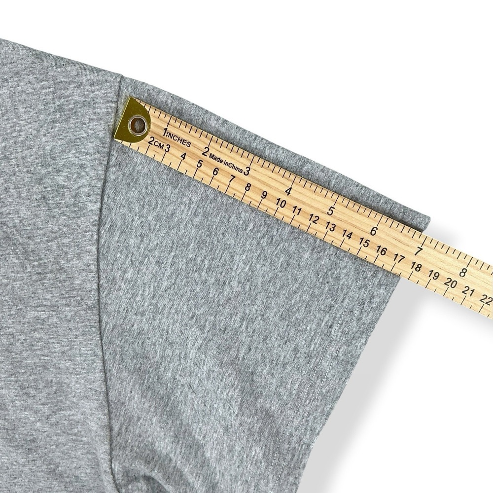 Wilo The Label T-Shirt Women Medium Gray Short Sleeve Graphic Logo Semi-Crop - Picture 6 of 13